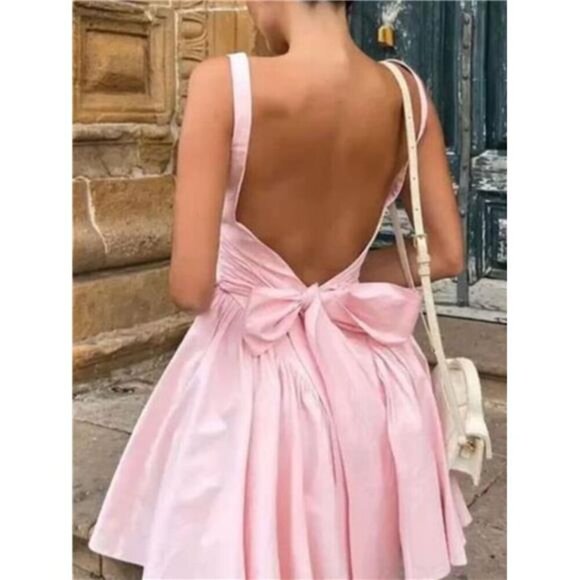 Backless Square Neck Mini Dress - Picture 7 of 16